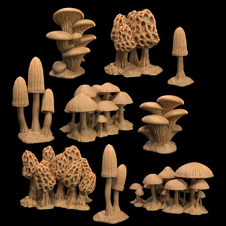 3d Printable Mushroom Forest Terrain Presupported Mushroom Bayou By