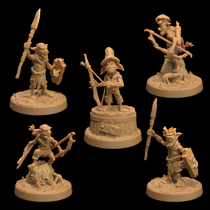 Swamp Goblins | PRESUPPORTED | Mushroom Bayou | Bard Warrior Archer image