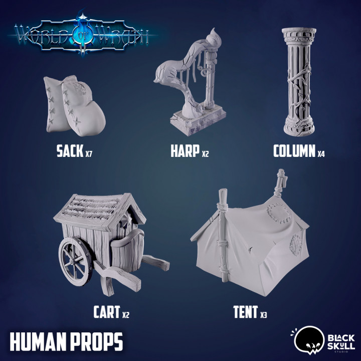 Human Props (Sacks, Harp, Column, Cart, Tent) image