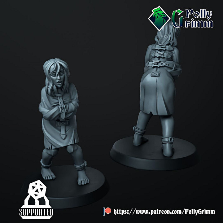 Horror from the deep. Lovecraft miniature. Mad woman asylum patient image