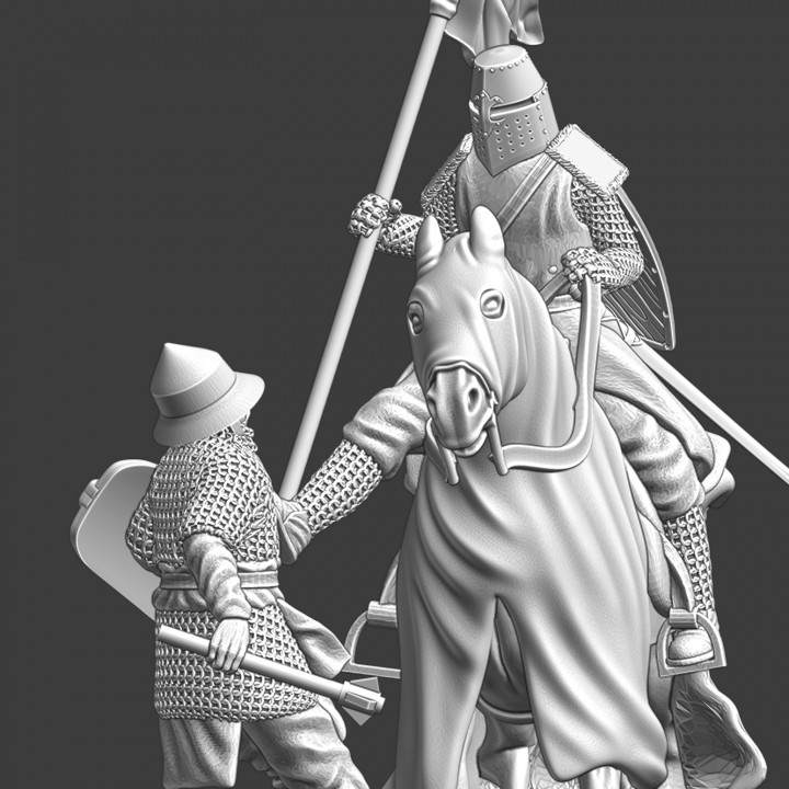 Small battle - Crusader Knight kicking Baltic warrior image