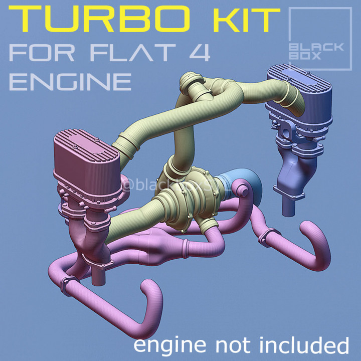 Turbo kit for Flat Four BASE ENGINE 1-24th for modelkits and diecast image