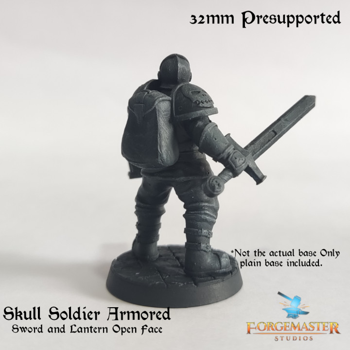 Skull Soldier Armored Sword and Lantern Open Face image