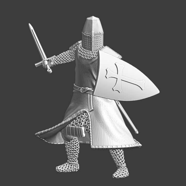 Medieval Order Knight - Great helm and sword image