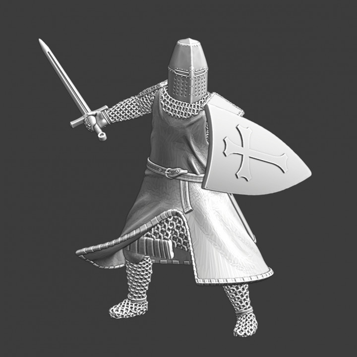 Medieval Order Knight - Great helm and sword image