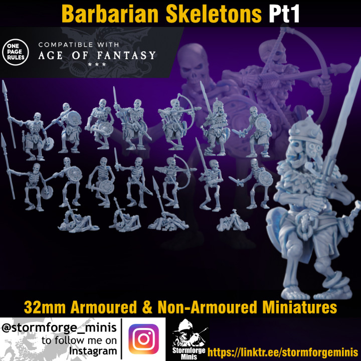 Skeleton Barbarian Miniatures Complete Set's Cover