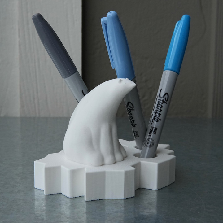 Polar bear pen holder image