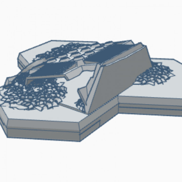 Destroyed Military Hangar Hex Map Scale HMSMilD009