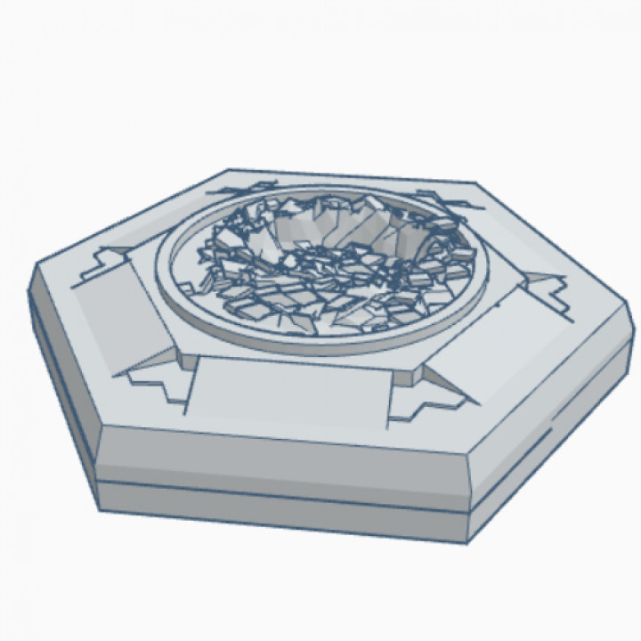 Destroyed Landing Pad Hex Map Scale HMSMilD010 image