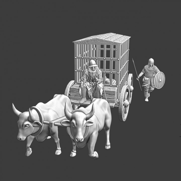 Medieval prison wagon - diorama image