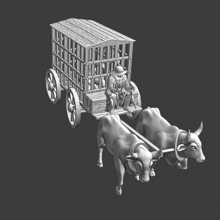 Medieval prison wagon - diorama image