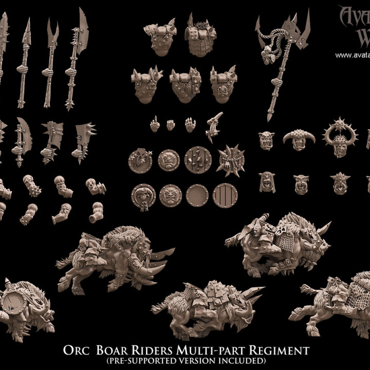 Orc Boar Riders multi-part regiment image