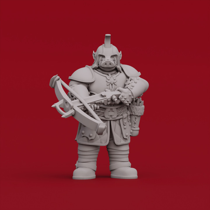 Pig Orc Crossbowman + Shield and crossbow image