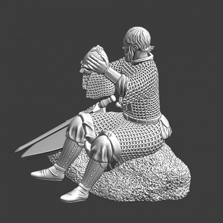 Medieval Kievan Rus warrior resting image