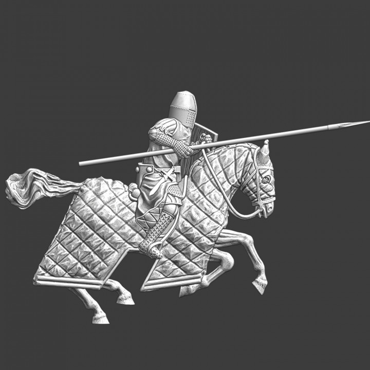 Medieval Danish Vasal knight charging image