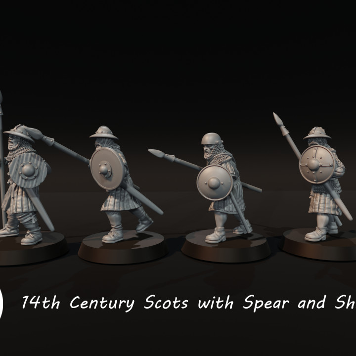 14th Century Scots with Spear and Shield