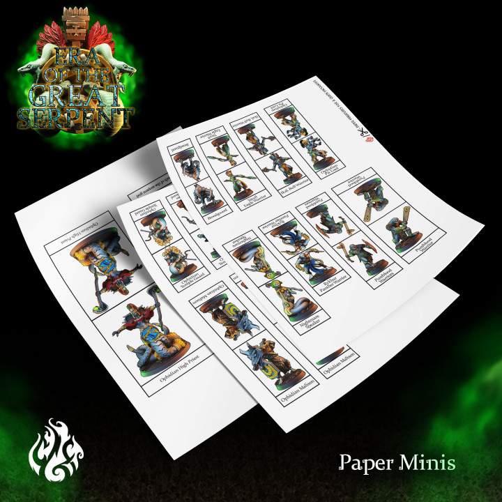 "Era of the Great Serpent": Monster Templates, Paper miniatures & Battle Map image