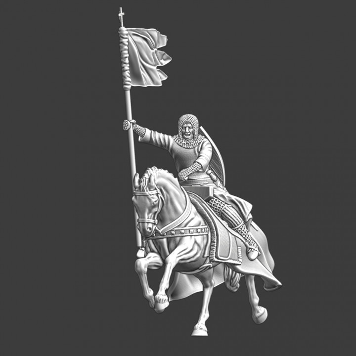 3D Printable Medieval Banner Knight charging by Northern Crusades ...