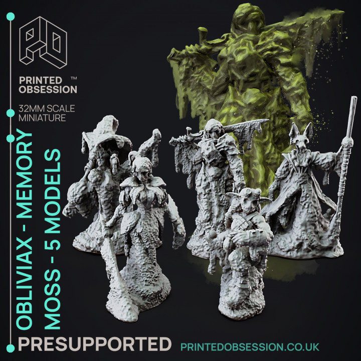 Obliviax Moss x5 - Forest Creature - PRESUPPORTED - 32mm scale image
