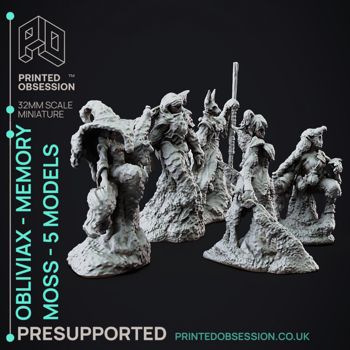 Obliviax Moss x5 - Forest Creature - PRESUPPORTED - 32mm scale image