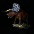 Triceratops old bull dinosaur print image