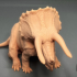Triceratops resting dinosaur print image
