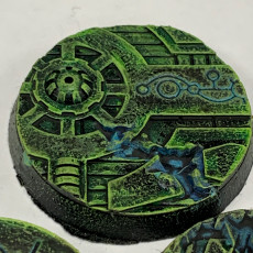 Picture of print of LegendGames Necron 32mm blasted bases round x10