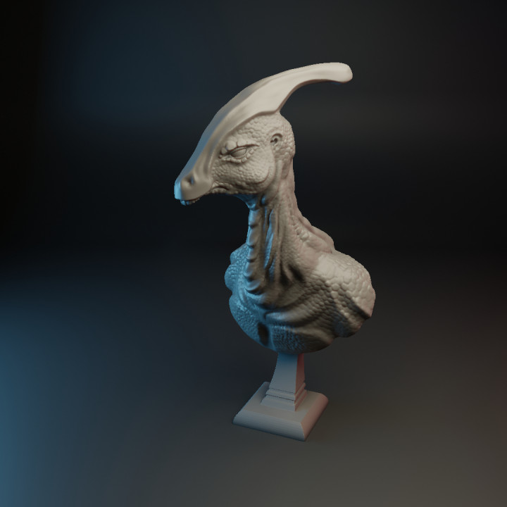 Parasaurolophus Bust - Pre-supported Dinosaur Statue image