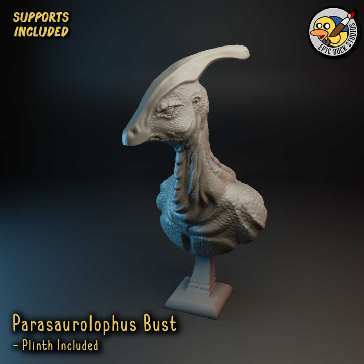 Parasaurolophus Bust - Pre-supported Dinosaur Statue image