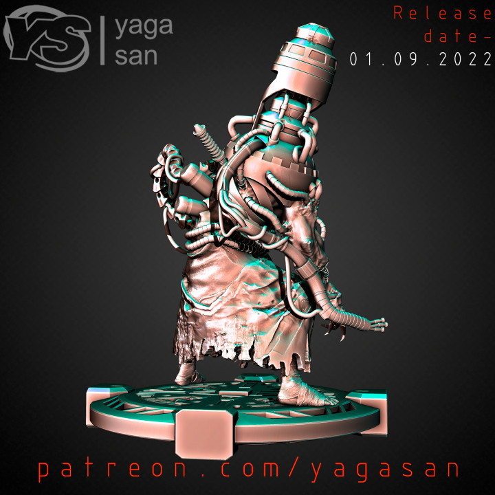 3D Printable Dark Mech Tech Priest by Yaga San