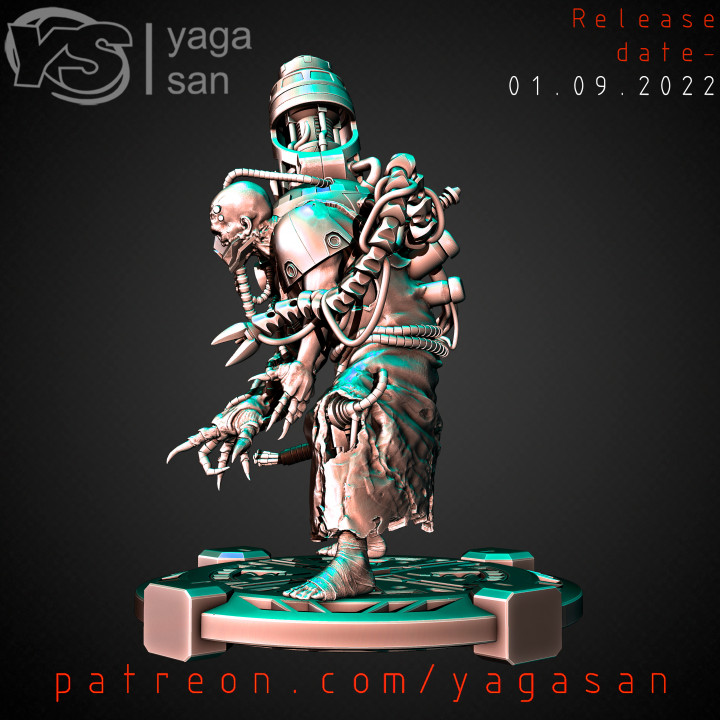 3D Printable Dark Mech Tech Priest by Yaga San