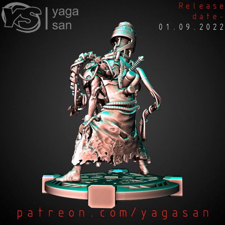 3D Printable Dark Mech Tech Priest by Yaga San