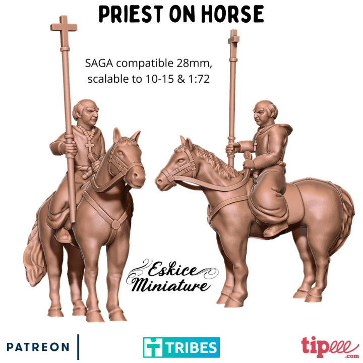 Priest on horse - 28mm