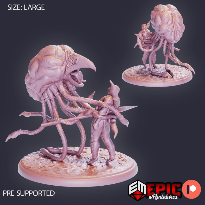 Grell Mother Hunting / Sightless Aberration / Mind Master / Giant Brain with Tentacles & Beak image