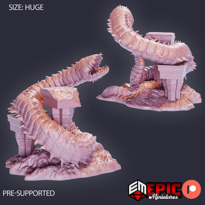Young Purple Worm Pillar / Giant Spiked Creeper / Desert Sandworm / Cave Crawler image