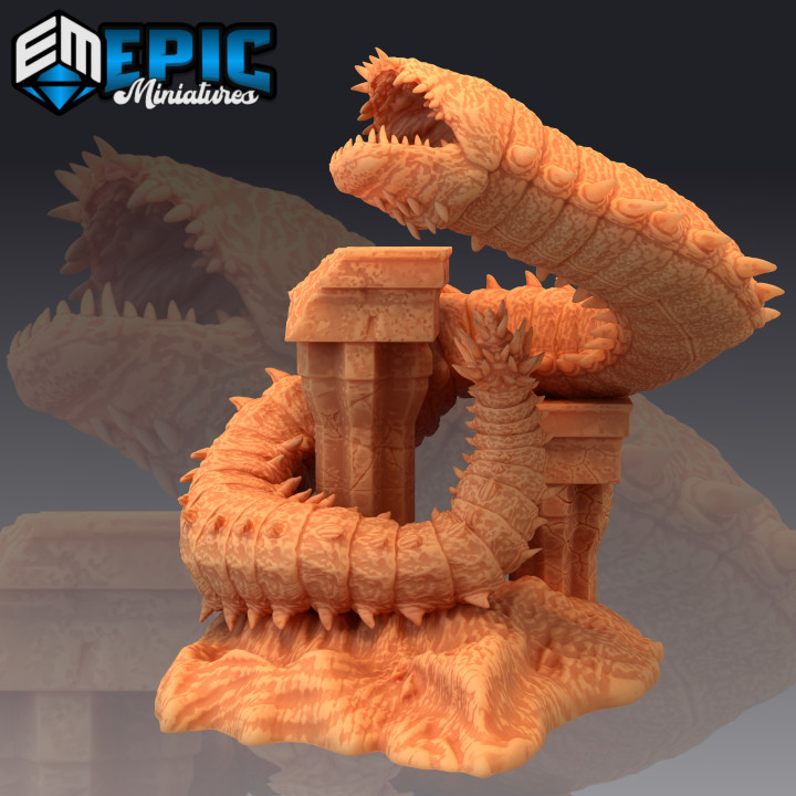 Young Purple Worm Pillar / Giant Spiked Creeper / Desert Sandworm / Cave Crawler image