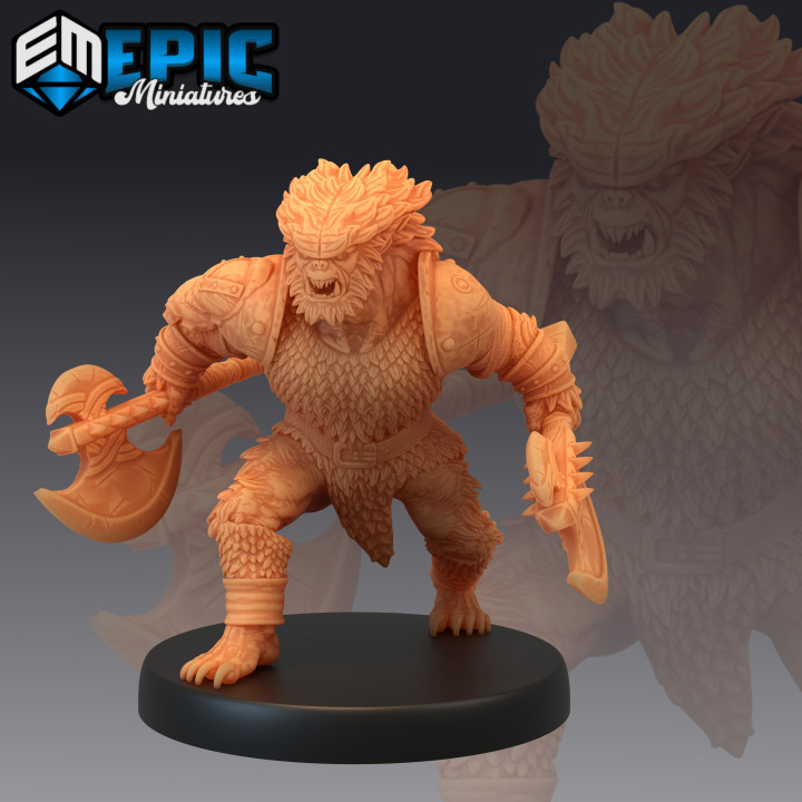 Bugbear Warrior Set / Brutal Goblinoid / Armed Hairy Goblin / Evil Humanoid / Forest Encounter