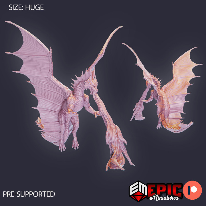 3d Printable Adult Brass Dragon Legendary Metallic Drake Winged Desert Encounter Magical