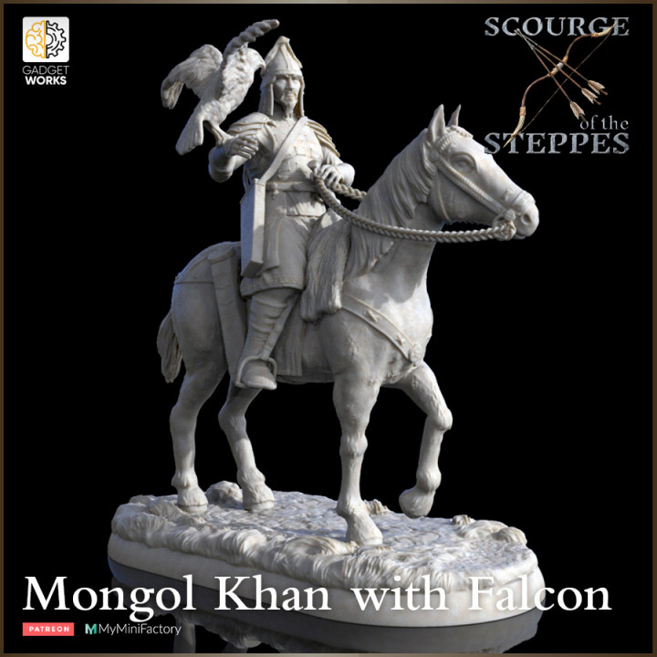 Mongolian Khan with Falcon - Scourge of the Steppes