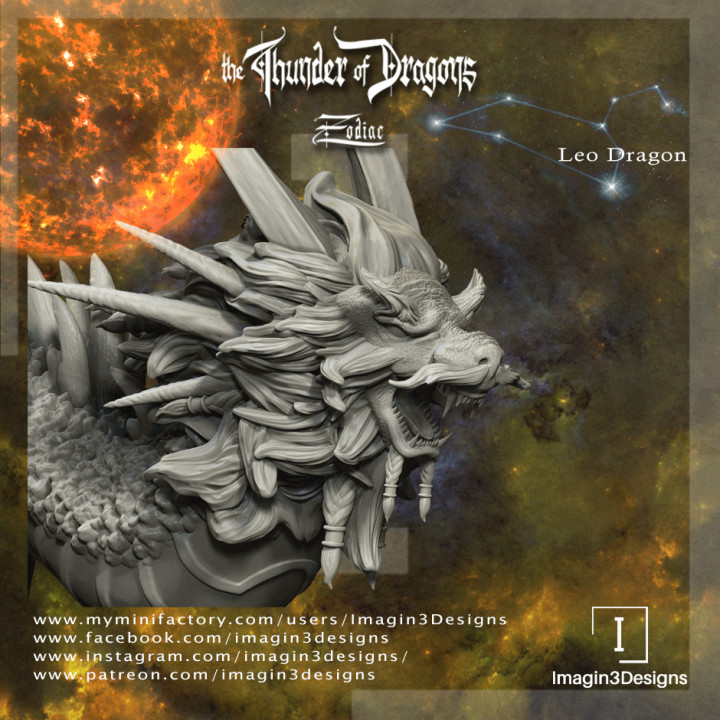 Pre-supported Leo Zodiac Dragon image