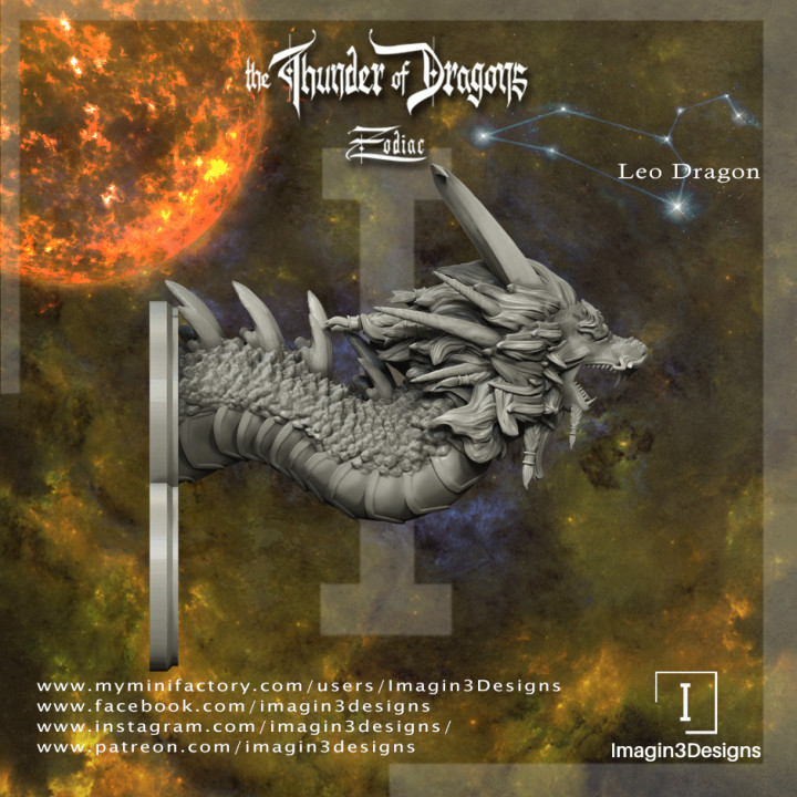 Pre-supported Leo Zodiac Dragon image