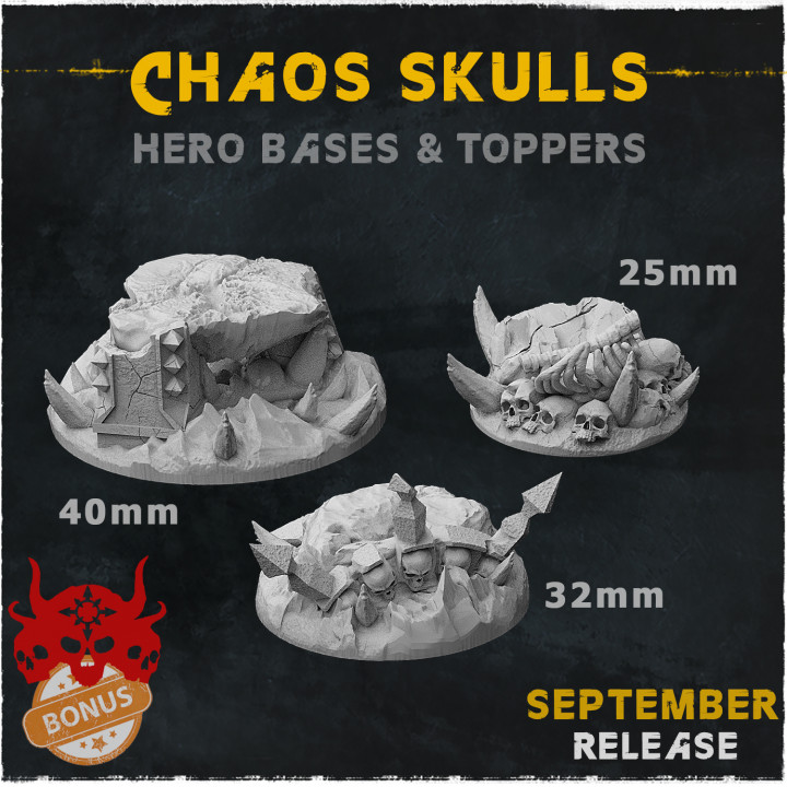 Chaos skulls - Hero Bases & Toppers (September Release)