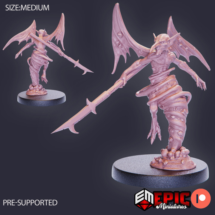 Sand Mephit Spear / Evil Desert Imp / Winged Humanoid / Dust Elemental / Oriental Encounter image