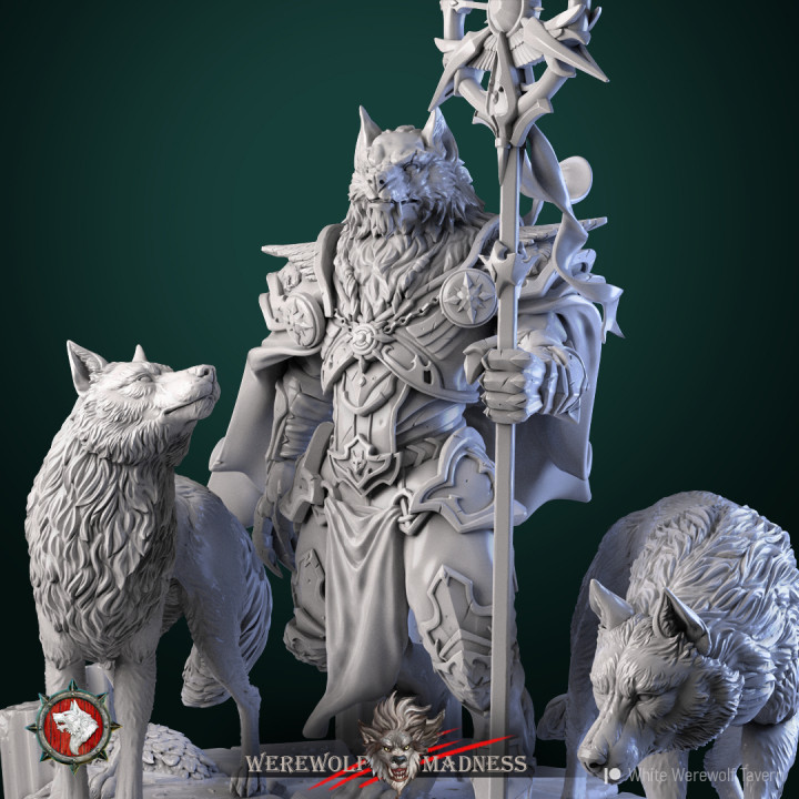 White Werewolf diorama 32mm and 75mm pre-supported