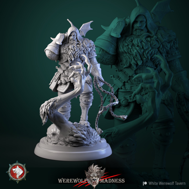 Waclaw the Werewolf Slayer 32mm and 75mm pre-supported image