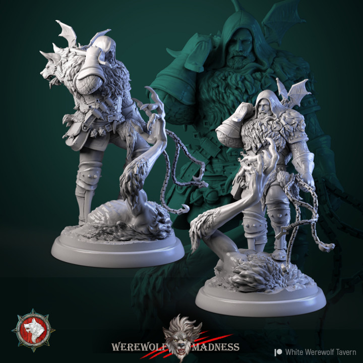 Waclaw the Werewolf Slayer 32mm and 75mm pre-supported image