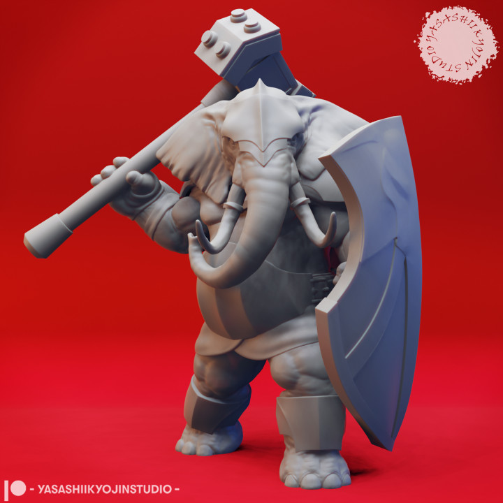 Loxodon Barbarian - Tabletop Miniature (Pre-Supported)