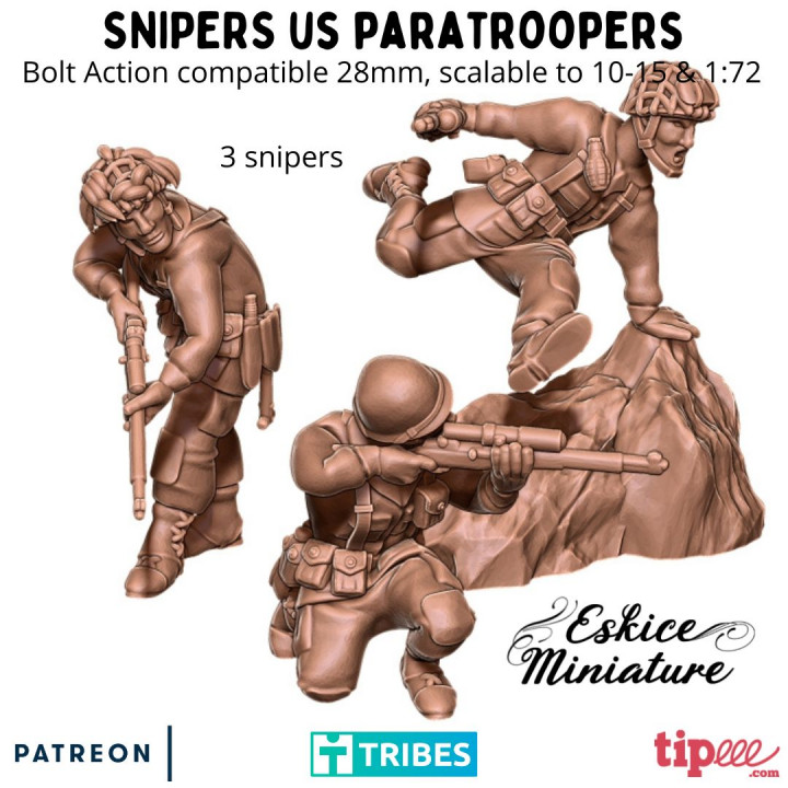 Snipers US paratroopers - 28mm