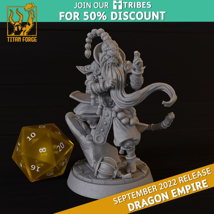 Warrior Monk - Dragon Empire - Titan Forge Miniatures September 2022