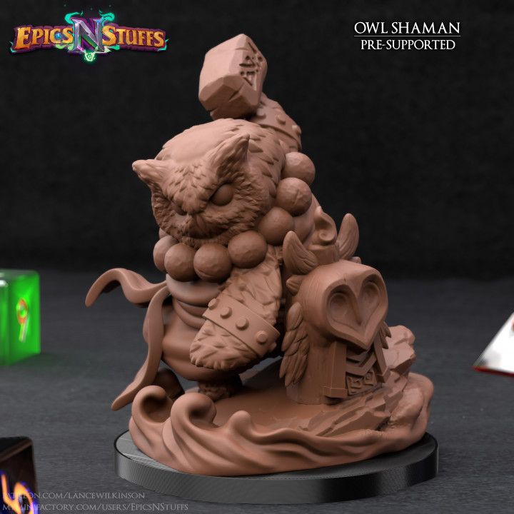 Owlkin Shaman Miniature - Pre-Supported image